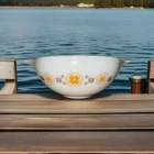 Vintage PYREX Town and Country 4 Quart Mixing Bowl Cinderella #444 White 10 inch