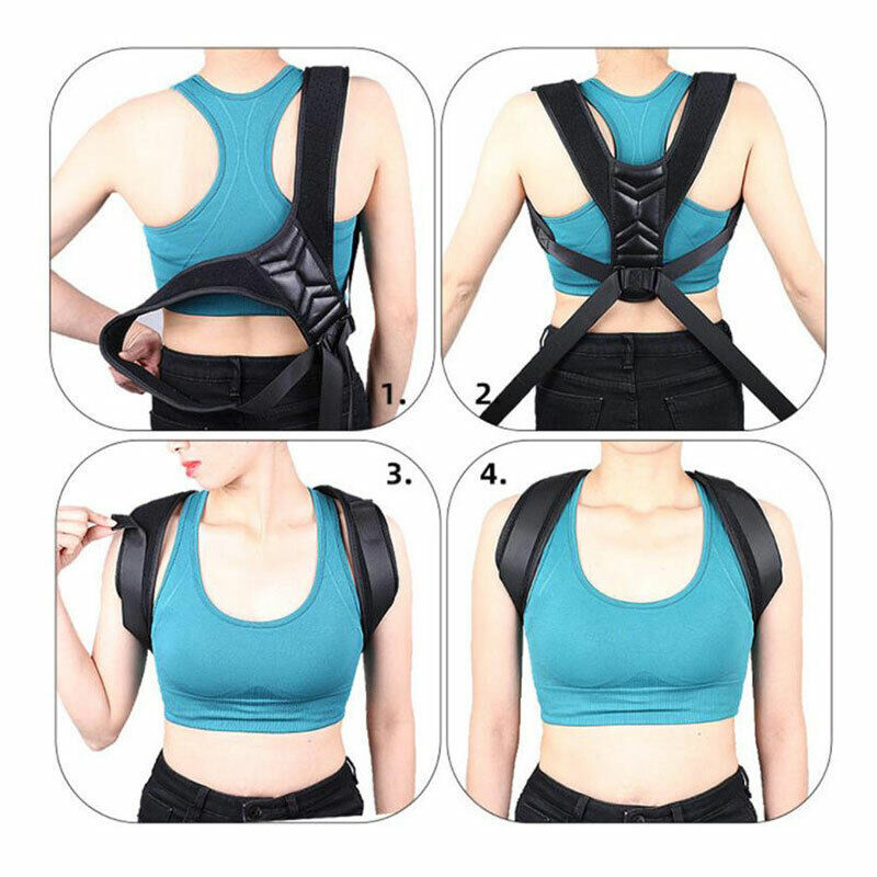 Adjustable Posture Corrector Unisex Back Lumbar Support Brace Shoulder Body  Belt