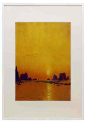 Bradford William Ice Floes Under The Midnight Sun A3 A4 Framed Print Picture