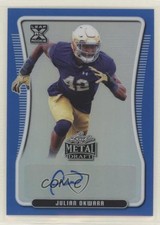 2020 Leaf Metal Draft Blue Rainbow 3/35 Julian Okwara #BA-JO2 Auto 3f2