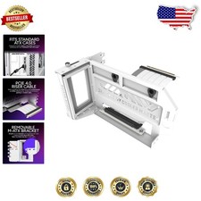 White Vertical GPU Holder Kit V3 PCIe 4.0 ATX Micro ATX Adjustable