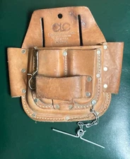 CLC W438 Custom LeatherCraft 6 Pocket Leather Electrician Tool Belt Pouch w/Clip