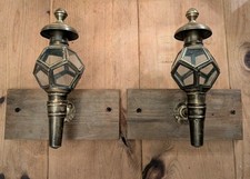 Pair of Vintage-Style Brass Reproduction Carriage Lanterns