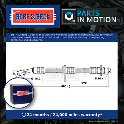 Brake Hose Rear Left BBH7018 Borg & Beck Hydraulic 01468S5AJ02 01468S5AJ03 New