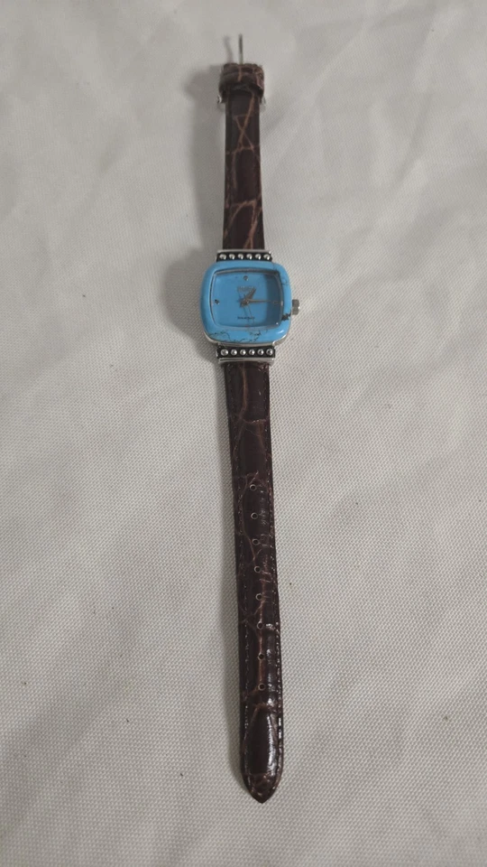 Reloj de cuero ECCLISSI Southwest Turquesa Face 8" para dama de plata esterlina .925  Foto 2 de 4