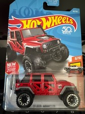 2018 Hot Wheels #84 HW Hot Trucks 8/10 '17 JEEP WRANGLER Red w/ChromeBeadloc Rim