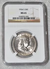 1954 S FRANKLIN HALF DOLLAR 90% SILVER NGC MS 65 MS65 SAN FRANCISCO MINT US COIN