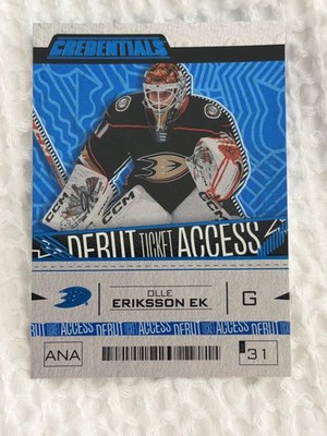 2023-24 Upper Deck Credentials Debut Ticket Access Olle Eriksson Ek #130 Blue RC