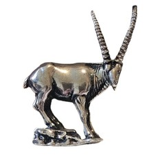 Broche Pin Carol Felley Plata Esterlina Oryx Antílope Dimensional Grande