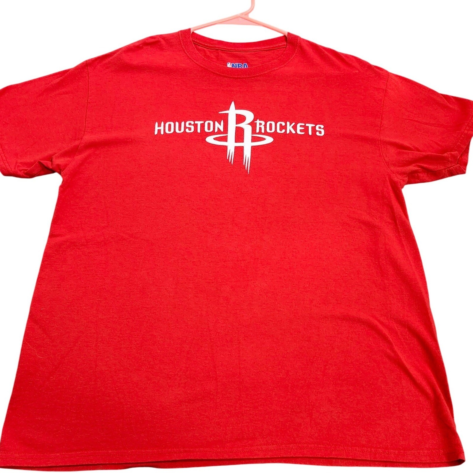 NBA Houston Rockets Graphic T-Shirt Mens Large Red Short Sleeve Logo Tee
