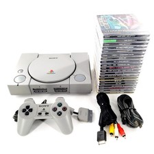 Sony PlayStation 1 Console Bundle SCPH-5501 w/ 20 Games  Controller Tested READ