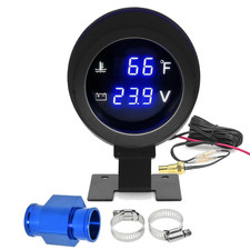 2-In-1 Water Temperature Voltage Gauge Set with 1/8 Npt Sensor Water Temp Jo