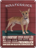 Blechschild 40X30 Cm Bullterrier Hund Immer Bereit Deko Geschenk Metall Schild