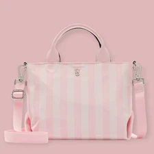 Victoria's Secret Mini Travel Tote Bag Heritage Stripe New FREE SHIPPING