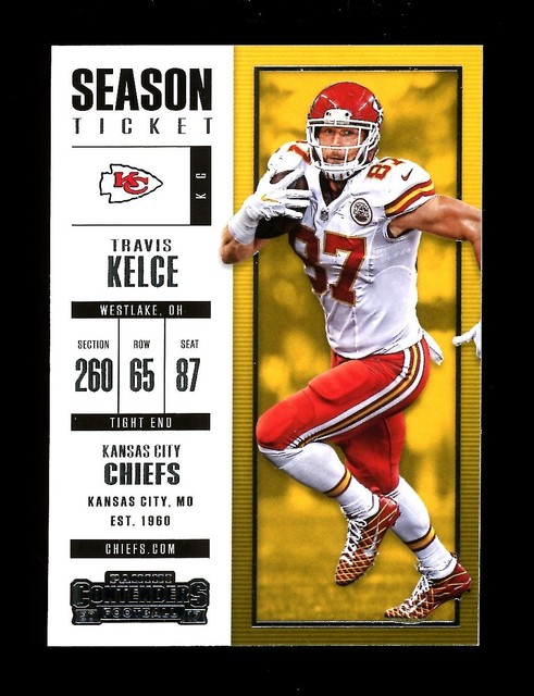 2017 Panini Contenders Season Ticket #68 Travis Kelce Kansas City Chiefs QTY
