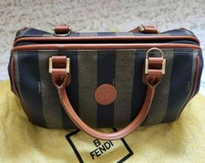 FENDI Boston Bag Pecans Pattern with Storage Bag 13a