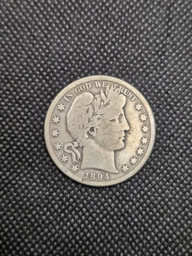 1894 S Barber silver half dollar VG