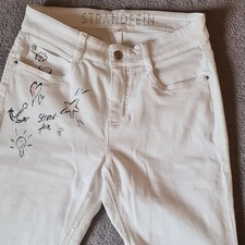 STRANDFEIN Damen Skinny Jeans Weiß Gr. S Den...