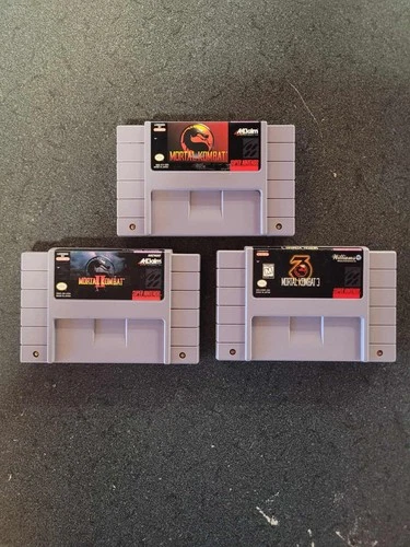 SNES Mortal Kombat 1 2 3, Tested, Good Shape!