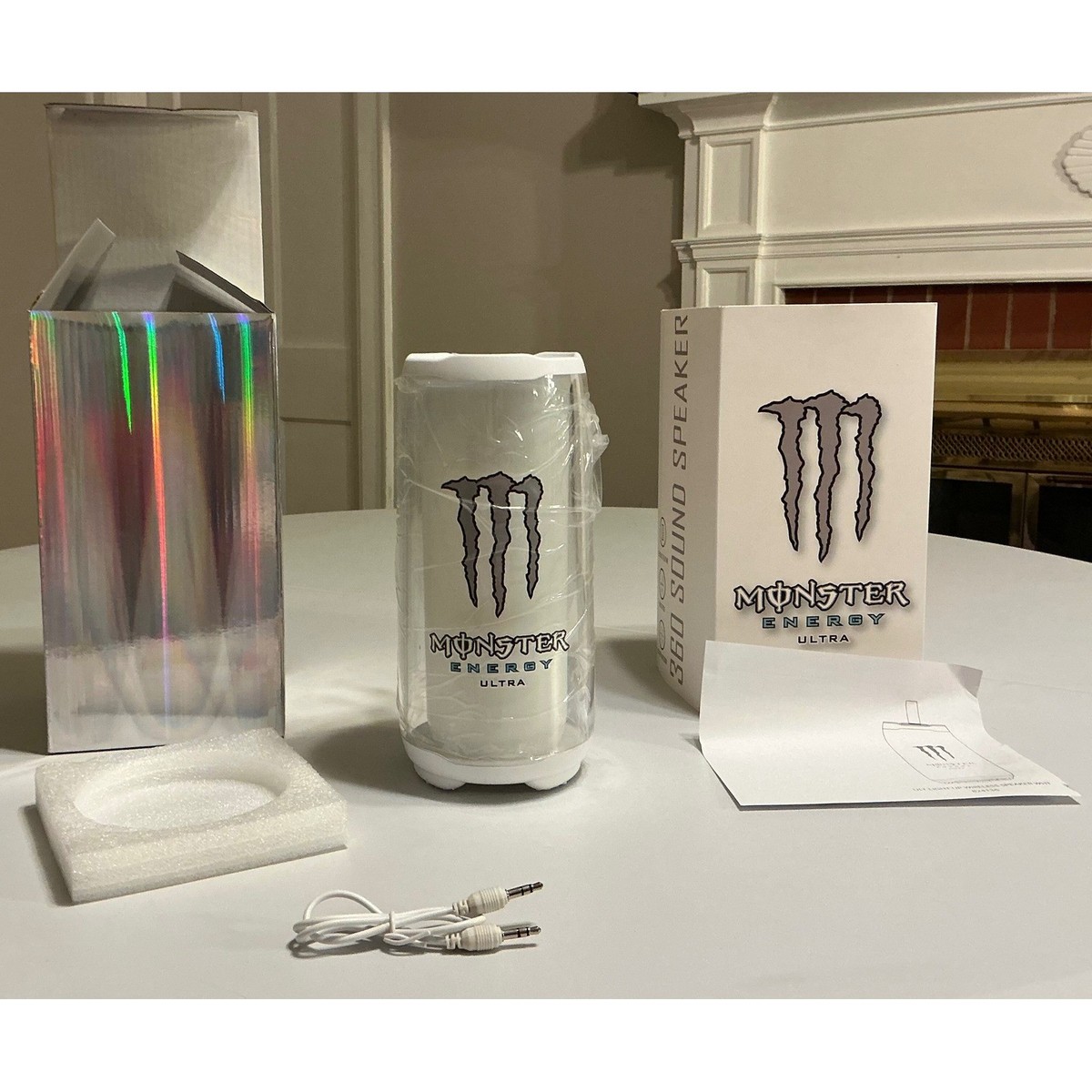 Rare Promo Monster Energy Ultra White Light Up Wireless 360 Sound
