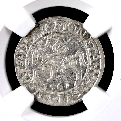 Poland Lithuania 1/2 Groshe 1561 NGC MS61 Silver King Sigismund August