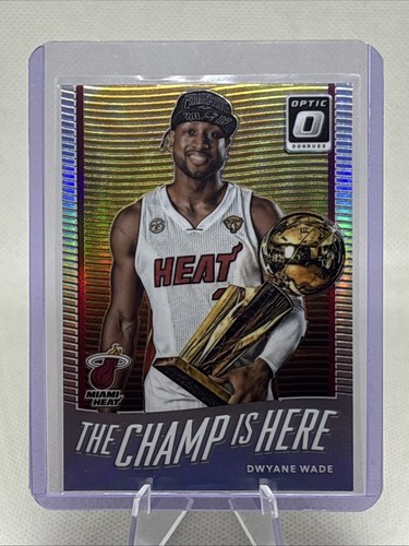 2017-18 Donruss Optic The Champ Is Here Dwyane Wade #8 Holo Silver Heat HOF NM+