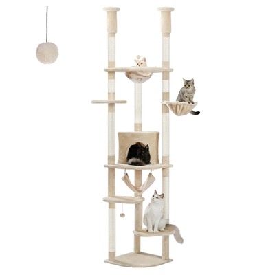 Floor to Ceiling Cat Tree 92.9  -101.6   Height Adjustable Cat Tower Tall Kit...