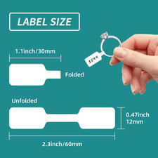 500 Pcs Jewelry Tags Roll for Necklace Earring Price Identify, Rectangle Sha...