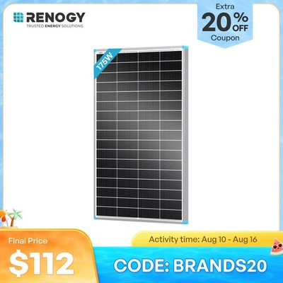 Renogy 16BB N-Type 175W Watt 12 Volt Monocrystalline PV Off-Grid Power Module