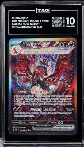 Pokemon 2024 Charizard ex 234/091 Tera SIR Paldean Fates GEM MINT TAG 10 💎🔥