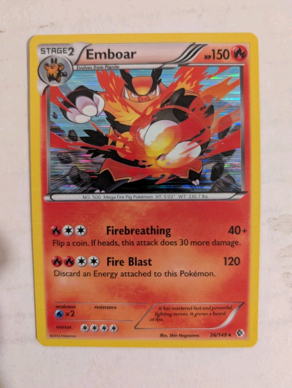 Emboar - 26/149 ~ Rare Holo ~ BW - Boundaries Crossed ~ NM/Mint!!!