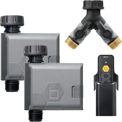 Smart Hose Watering Timer, 2-Pack with Wi-Fi Hub and Hose Y Splitter