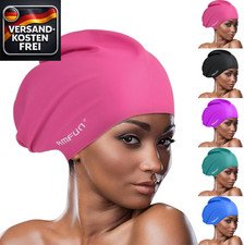 Große wasserdichte Schwimmkappe für langes Haar Damen Herren - silikon, elastisc