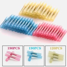 500X Heat Shrink Butt Splice Wire Connector Insulated Waterproof Crimp Terminals