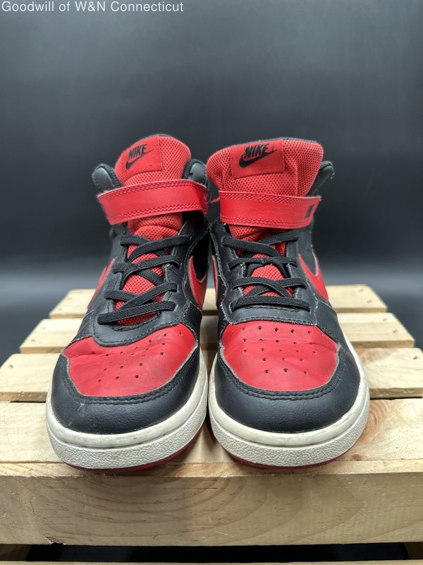 Nike Court Borough Mid 2 Black University Red Youth Sneakers Size 3Y COA