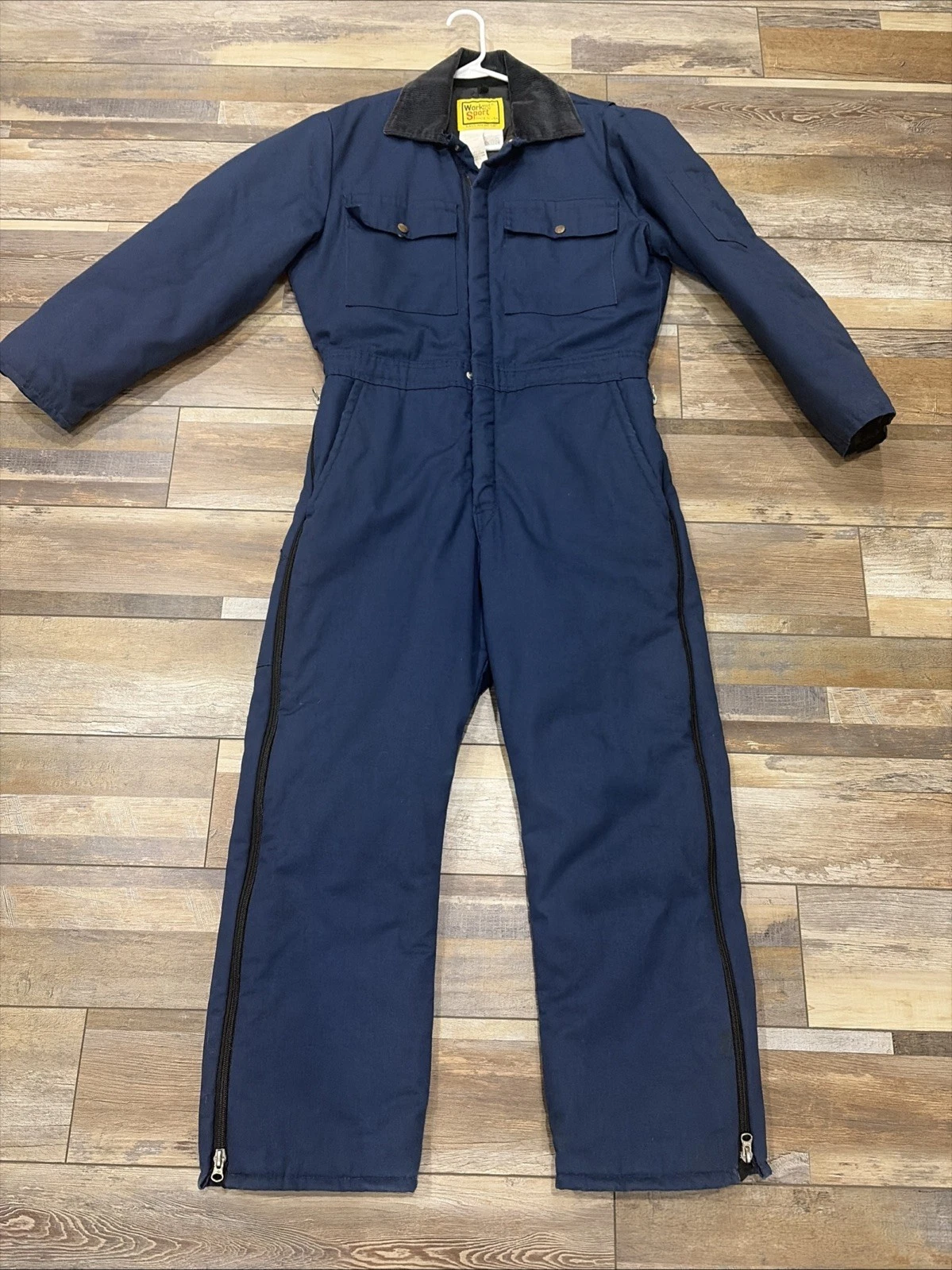 Vintage Men's Work N Sport Medium Short Insulated Coveralls Made in USA Blue