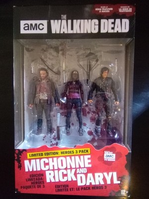 The Walking Dead Heroes 3 Pack Limited Edition McFarlane AMC Rick Michonne Daryl