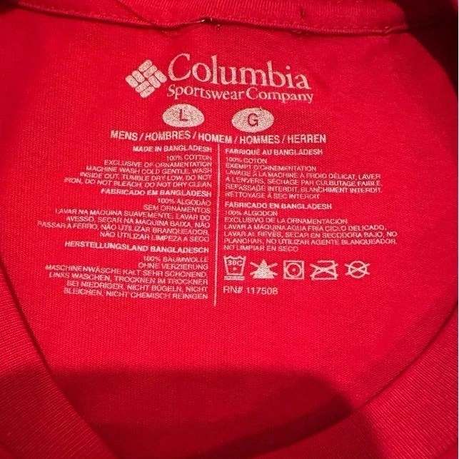 Camiseta Columbia "Elements of Hiking" Manga Larga Roja Para Hombre Grande Nueva Con Etiquetas Foto 3 de 4