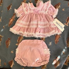 Vintage Mini World Purple Ruffles Dress With Bloomers Small 3-6 Months Cottageco