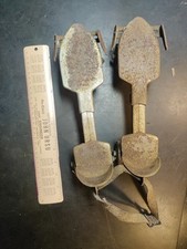 Antique Metal Roller Skates With Leather Straps