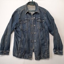 Liz Claiborne Women's Blue Regular Button-Up Denim Jacket Size Large