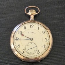 Illinois 1919 Grade 406 GF 12s Pocket Watch 19 Jewel Carter Double Roller Runs