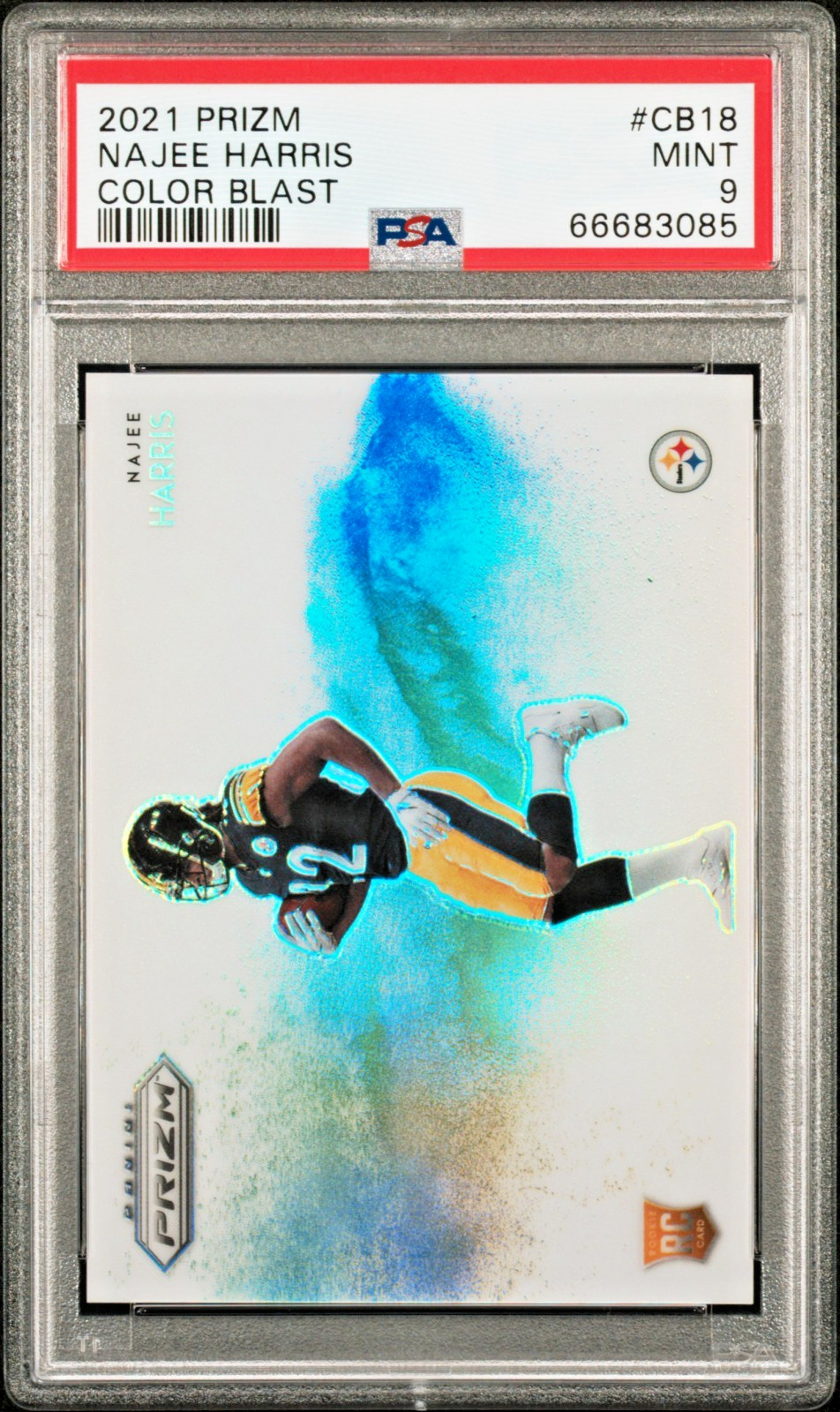 2021 Panini Prizm Najee Harris Color Blast Case Hit SSP PSA 9 #CB-18 (RC)