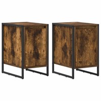 Nachttisch Set 2 StüCk Raucharbe 39,5 X 30 X 50 Cm Holzwerkstoff