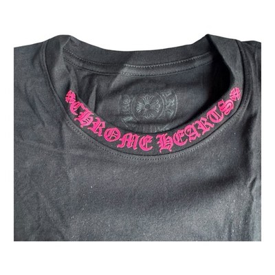 BNIB Chrome Hearts Hot Pink/Black Neck Logo Long Sleeve T Shirt