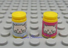 NEW Lego Minifig Animal 2 CANS CAT FOOD - Jar/Container for  Girl/Boy Pet Kitten