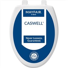 Quiet Close Elongated Toilet Seat - Solid Plastic with Non-Tarnish Nichol Hinges