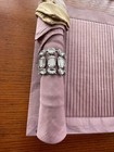 6 Placemats 6  Napkins Alsace Pleated Napkins Jeweled Bling Rings 18” X  13”