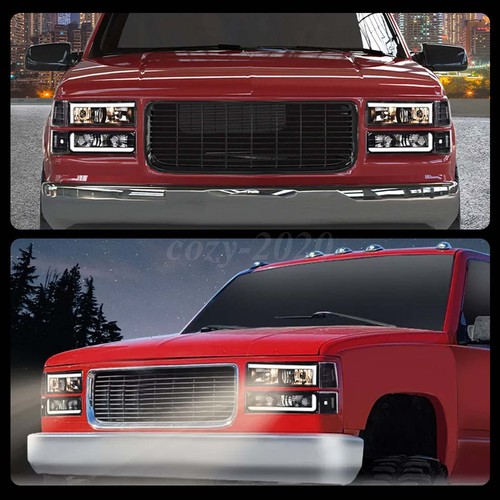 For Chevy C10 C1500 K1500 Silverado Tahoe Headlights LED DRL Bumper Corner Lamps - Picture 10 of 10