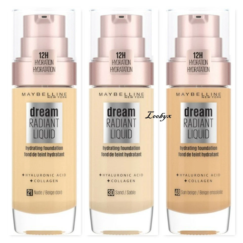 MAYBELLINE Dream Radiant Liquid Hydrating Foundation 30ml CHOOSE - NEW Sealed